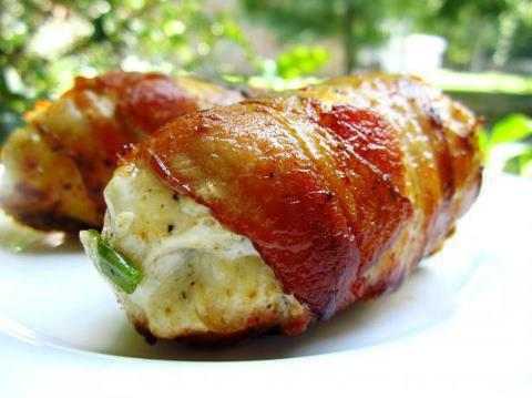 Bacon chicken rolls