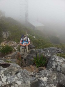 Valerie Gail taking the last few steps to the top