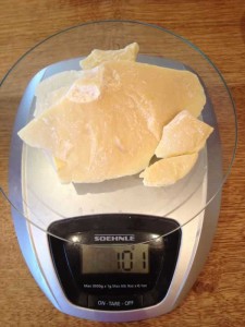 Weighing the cocoa butter