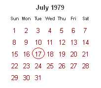 17th July 1979