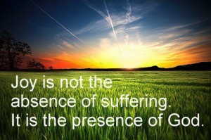 joy is not the absence of suffering